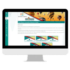 A screenshot of the P2C Counselor course available at the New Mexico Public Education Department's Canvas platform.